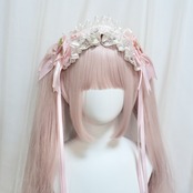 ♡【はじめてセット】いちごみるく ヘッドドレス＆お袖留め3点セット ♡