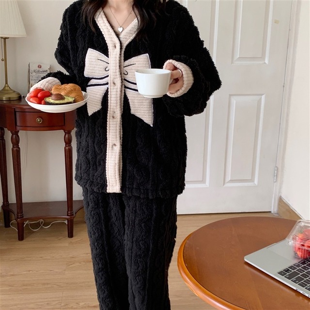 ビッグリボン ラウンドネック ロング丈セットアップ ＊L-240