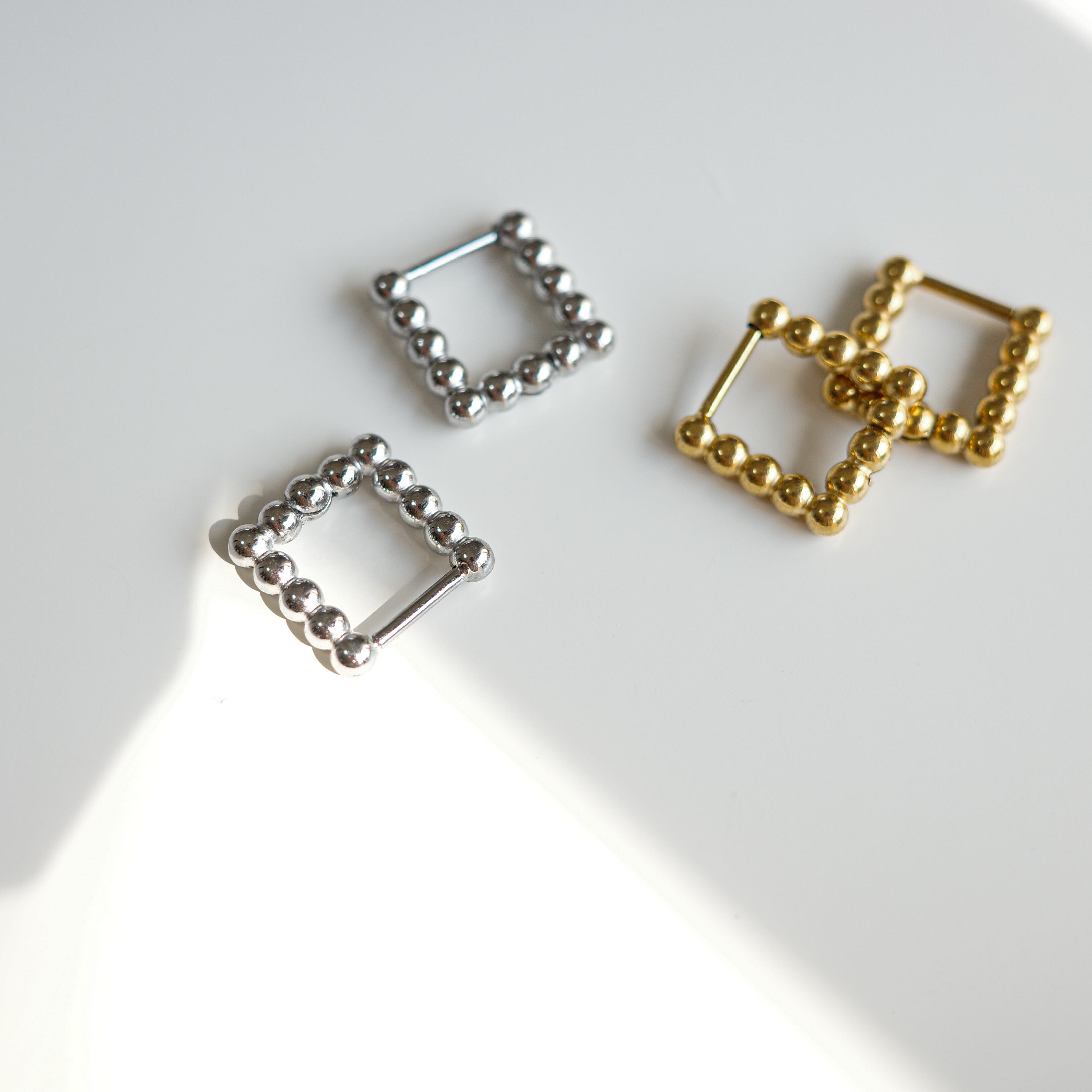 アクセサリー kuu KKfashionさんコラボ】SV925 SQUARE PIERCE