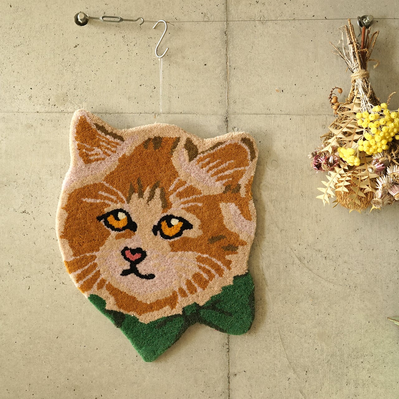 ラグマット Antique-style cat face (Brown) | tamaobazaaar