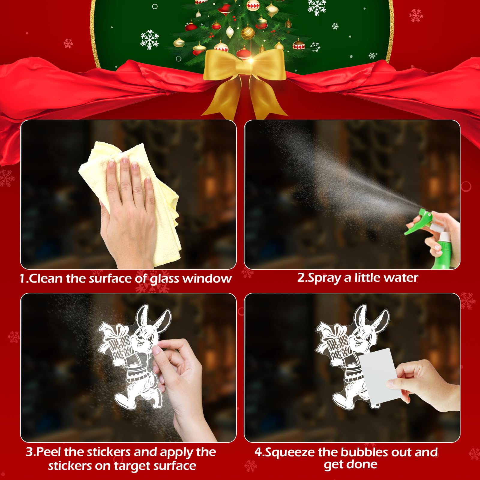 GeeRic 9枚 クリスマス ステッカー 窓 飾り 131pcs ガラスウォール