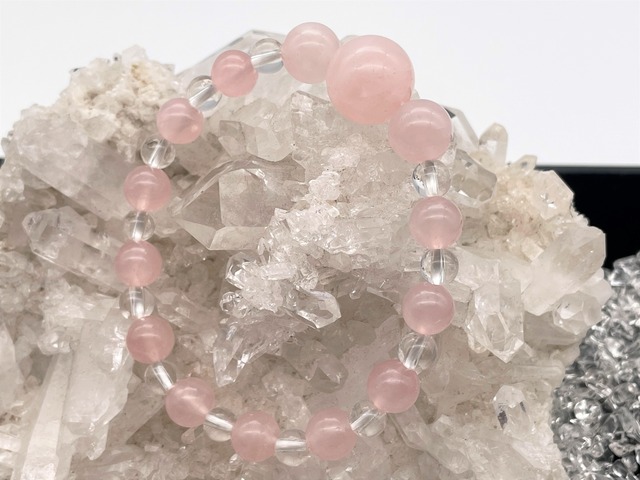 スタンダードブレスレット（ローズクォーツ・水晶）