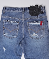 【ATELIER LINE】マルチパッチ×ペイントスリムデニム　CQ-48095H