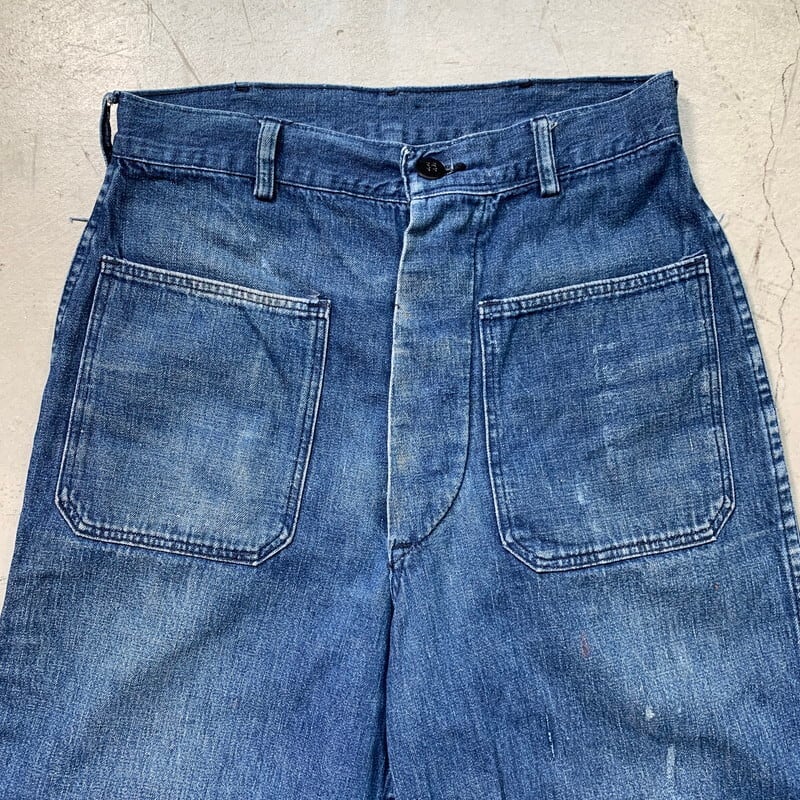 プレゼント サプライズ USNAVY デニムセーラーパンツ オフセットベルト