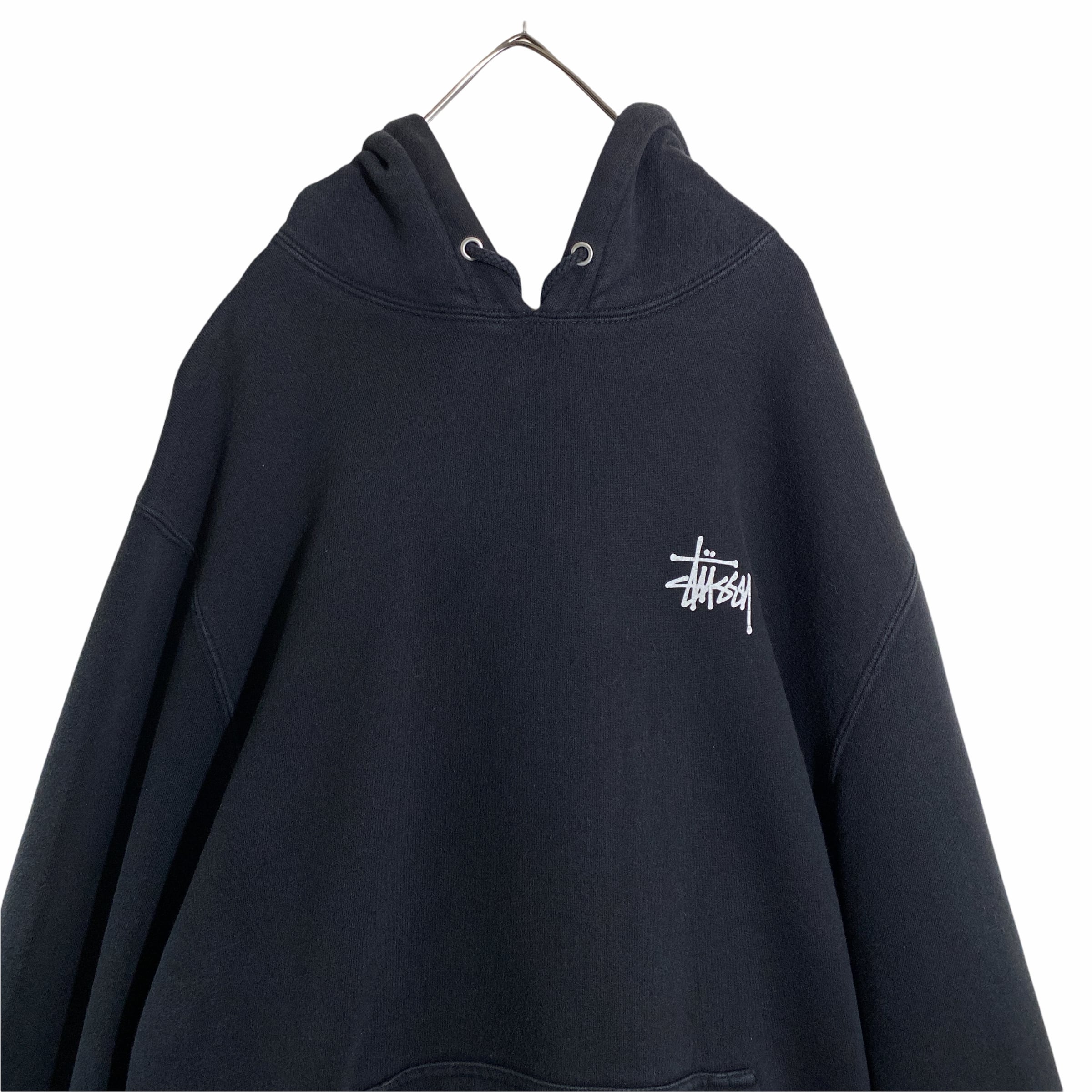 人気デザイン】stussy ステューシー バックロゴパーカーブラック L