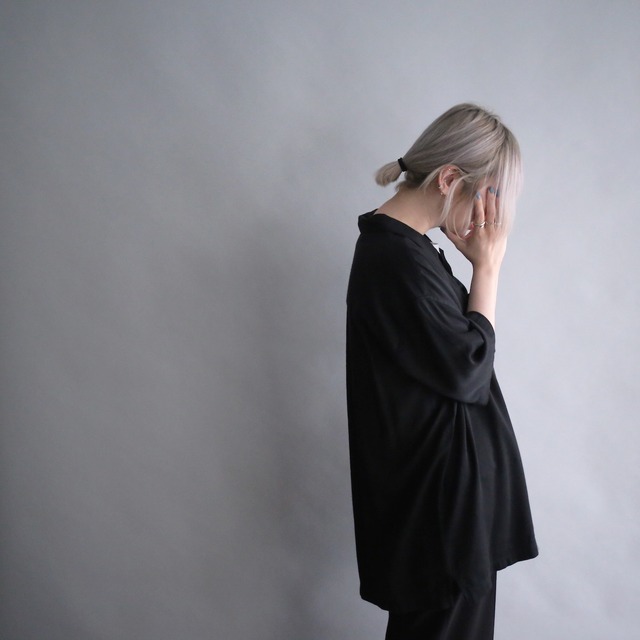 double line cross square loose h/s shirt