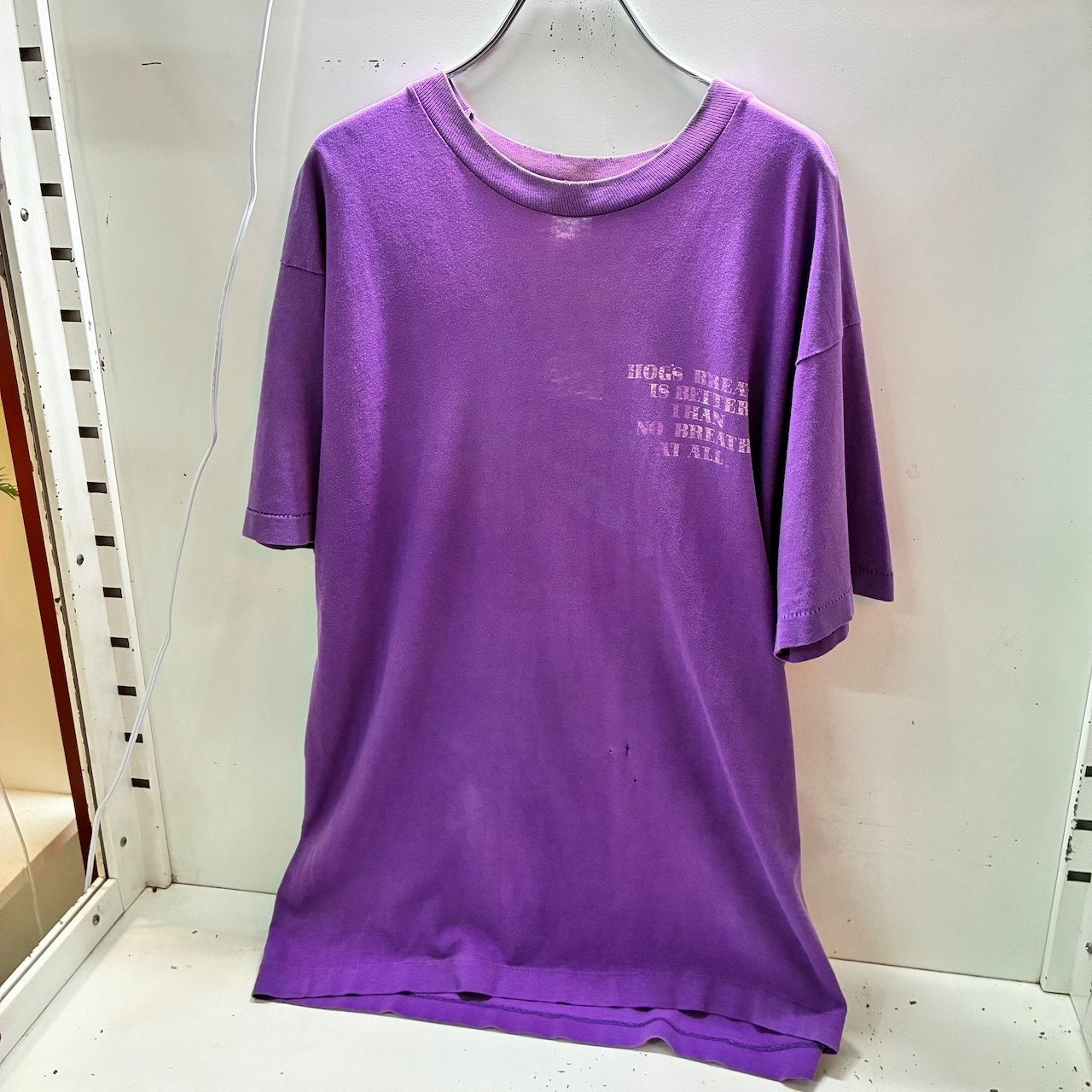 90s USA製Fruit of the loom SALOON フェード紫 ヴィンテージTシャツ