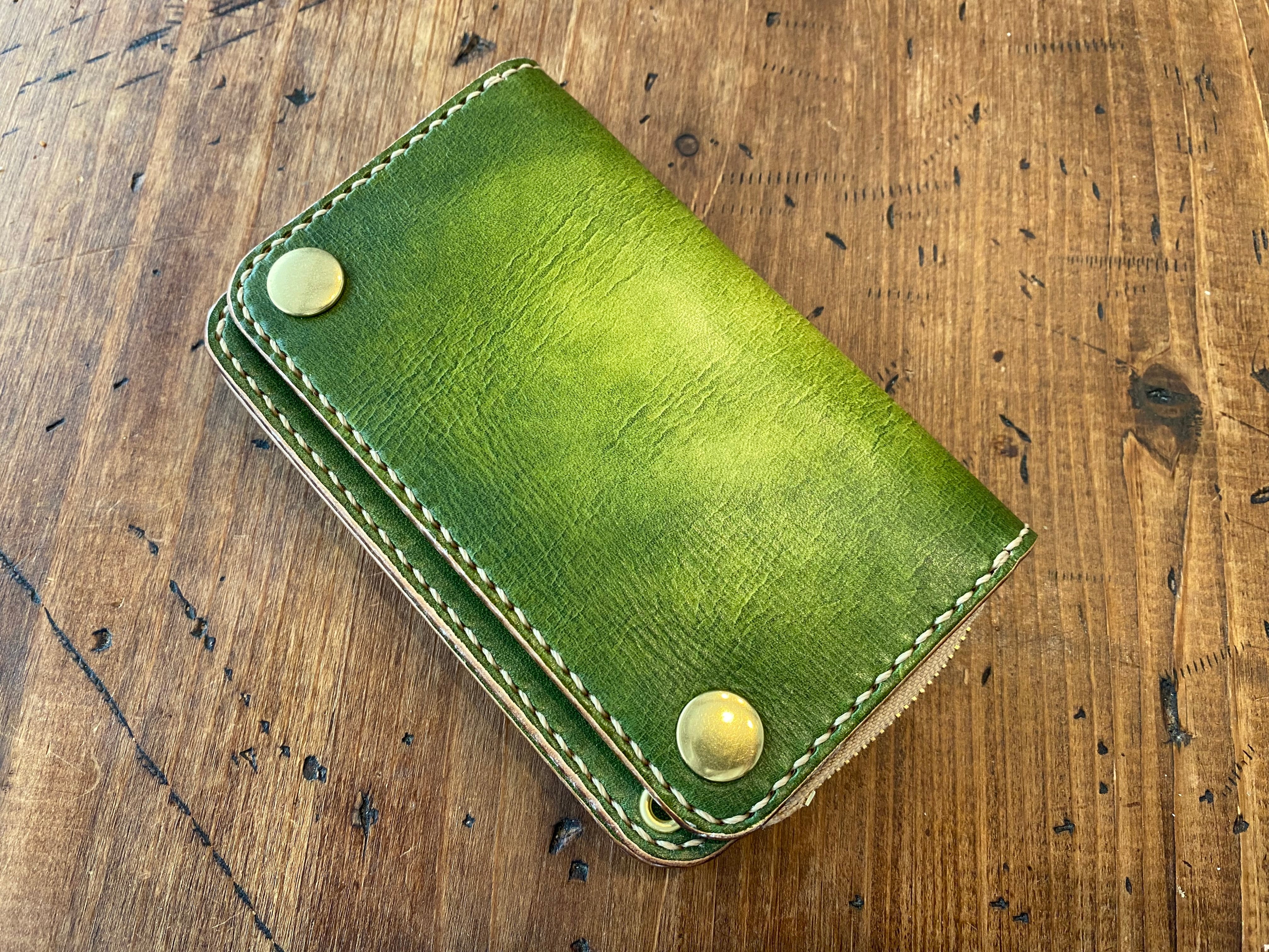 トラッカーウォレット ショート グリーン 緑 財布 | ashitae