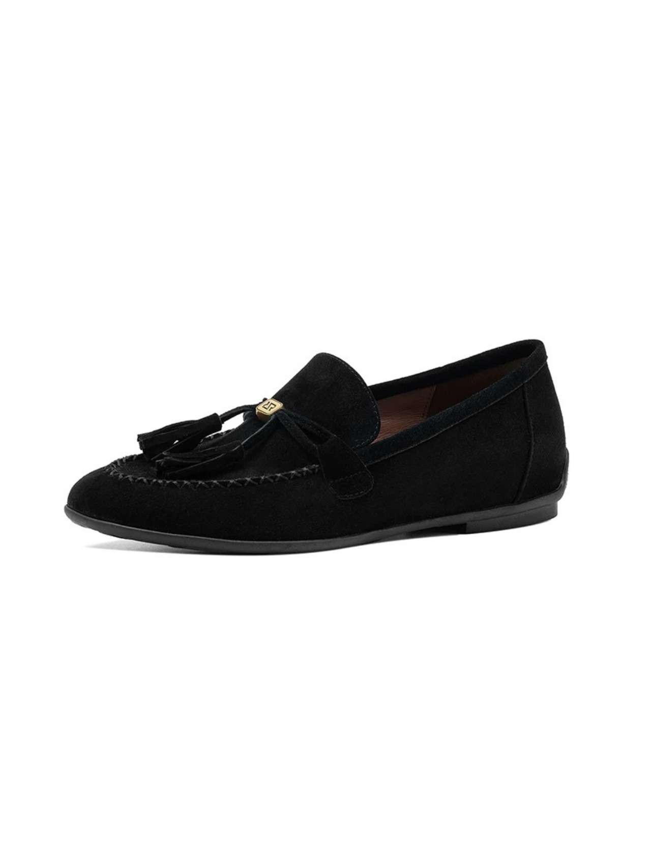 Bouclé Suede Tassel Loafers F0834