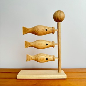 【即納】ラッピング付き　Wooden Koinobori 木製こいのぼり