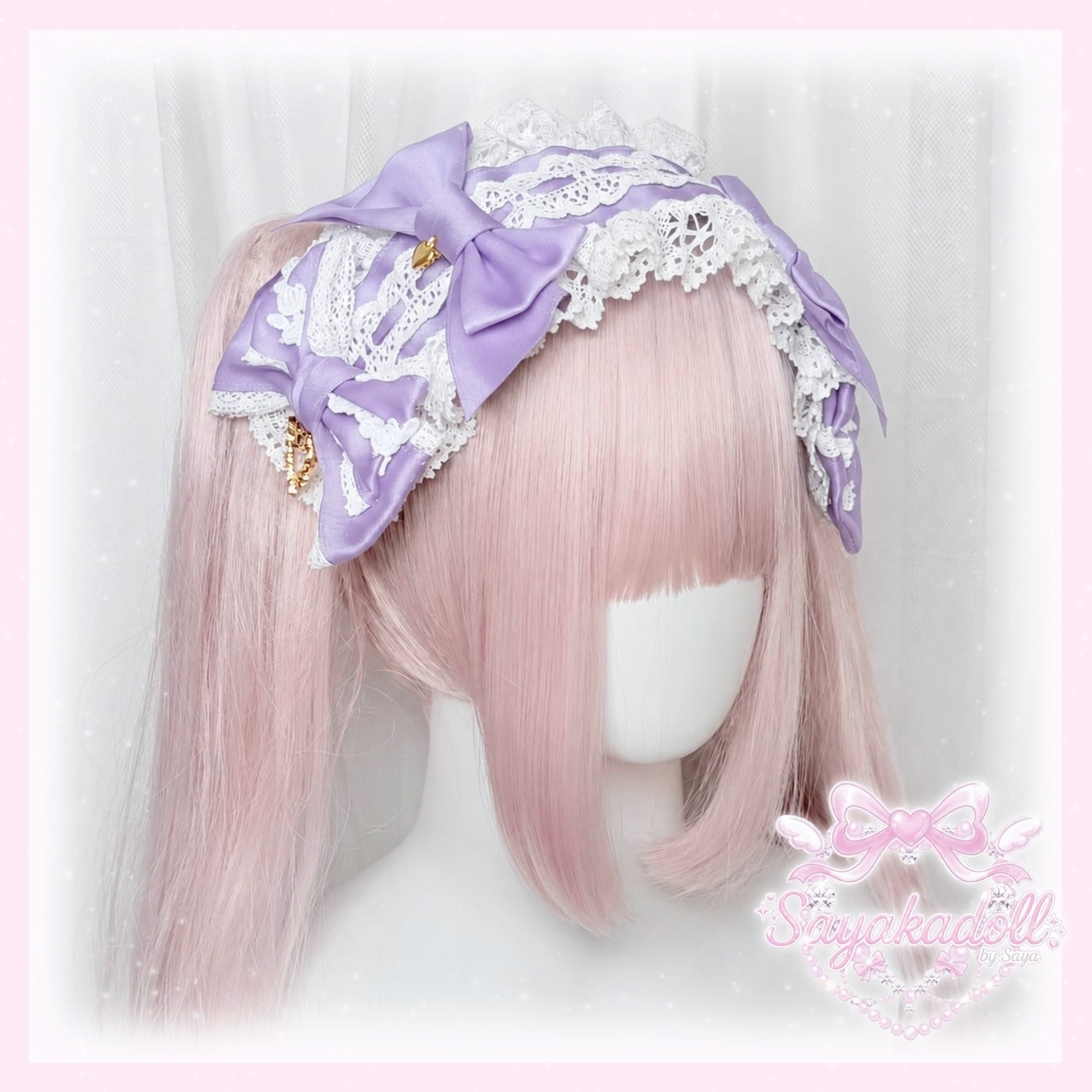 ♡ Candy チェック柄 フリルリボンヘッドドレス pink ‪♡ | PAY ID‬