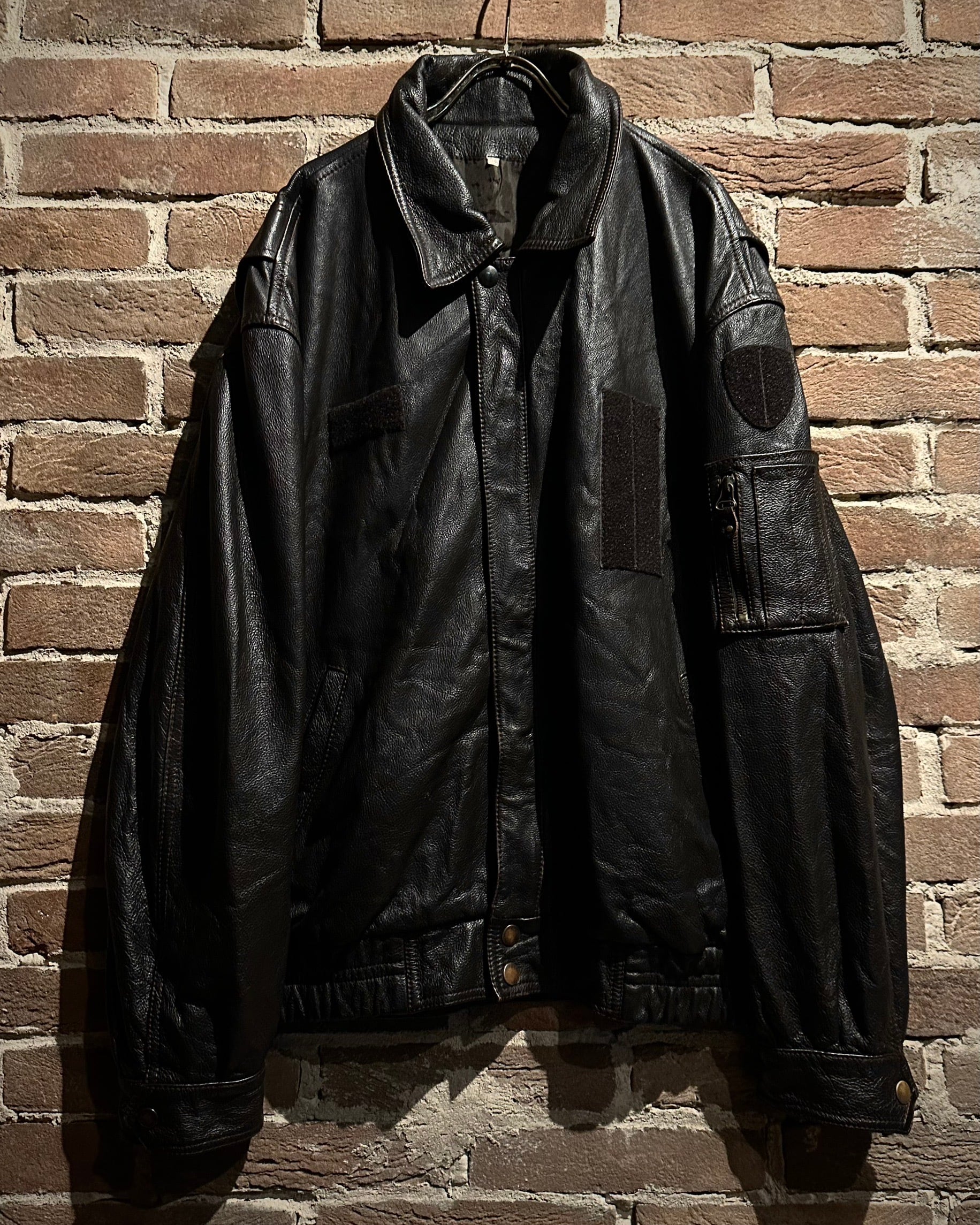 下北沢caka購入 レザーフライトジャケット Caka act3】Flight Detail Vintage Loose Leather Jacket | Caka(カカ