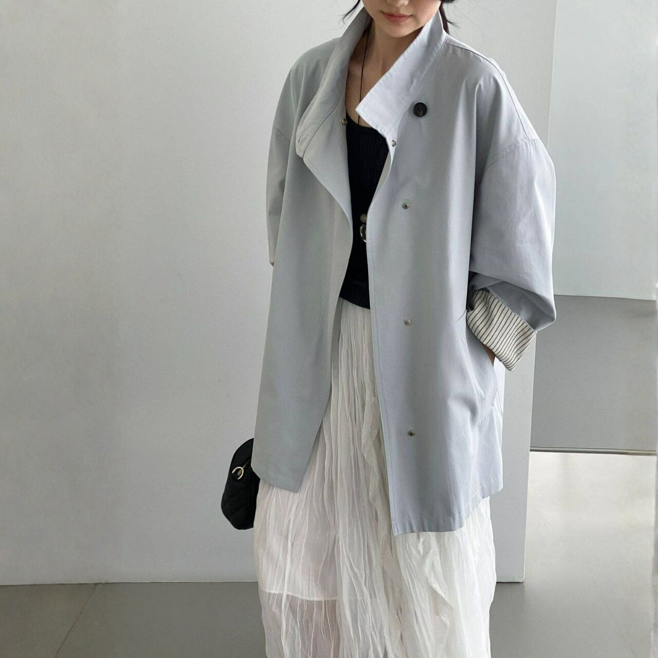 オーバーサイズ ミドル丈コート N00362