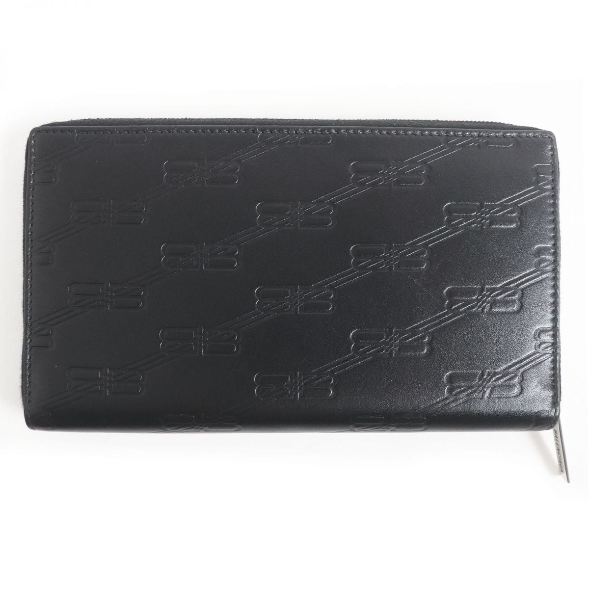 人気 BALENCIAGA レザー ロングウォレット長財布ブラック ロゴ