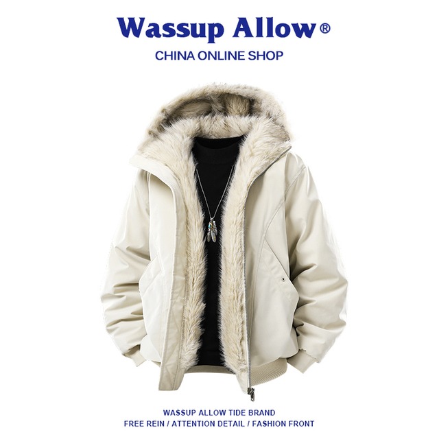 ☄防寒毛付きコート!【WSシリーズ】★綿入れコート★ ユニセックス 4color 冬用コート カジュアル 暖か