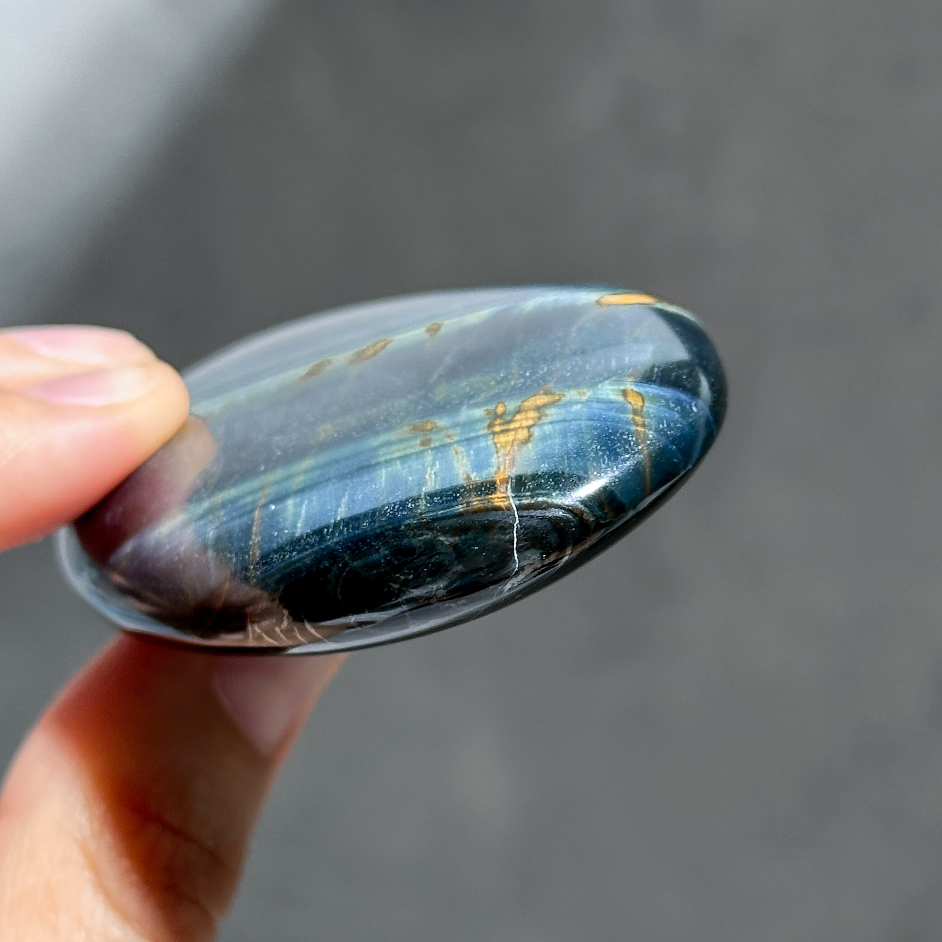 ブルータイガーアイ パーム 24◇ Blue Tiger's eye ◇天然石・鉱物