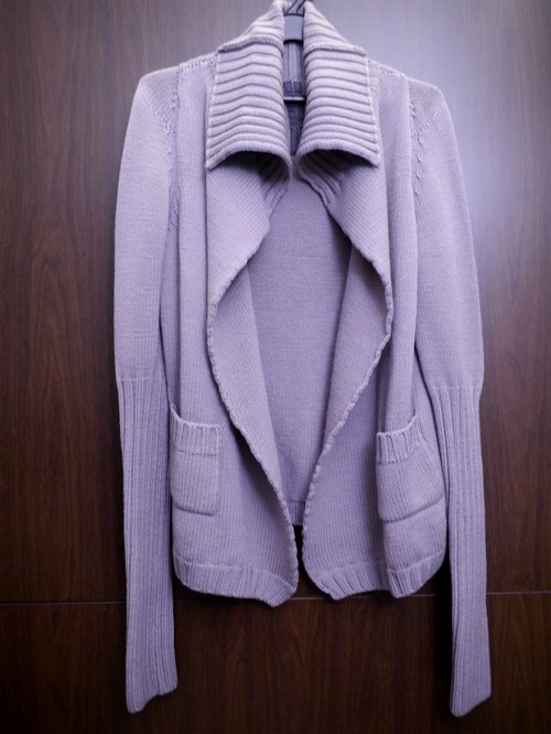 レア◆RickOwens リックオウエンス ドレープデザイン ロングスリーブ ウール カーディガン ジャケット XS◆ リックらしいドレープ感が主張