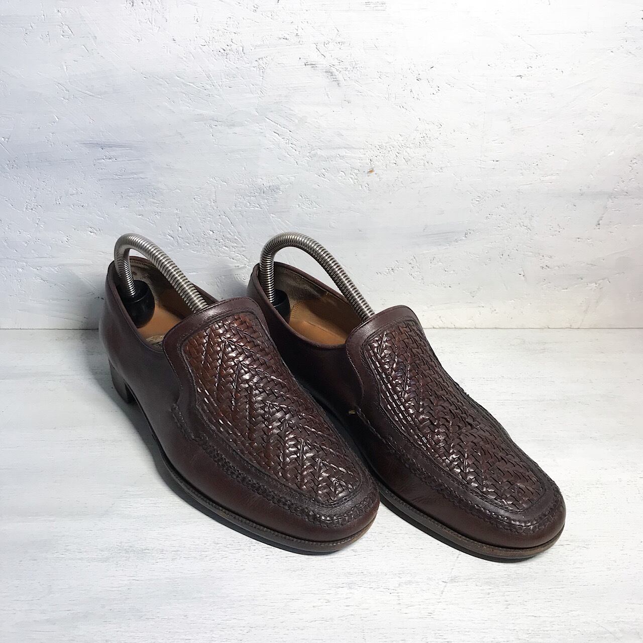 R-903】マレリーmarelliメンズメッシュ編みローファー靴シューキーパー  