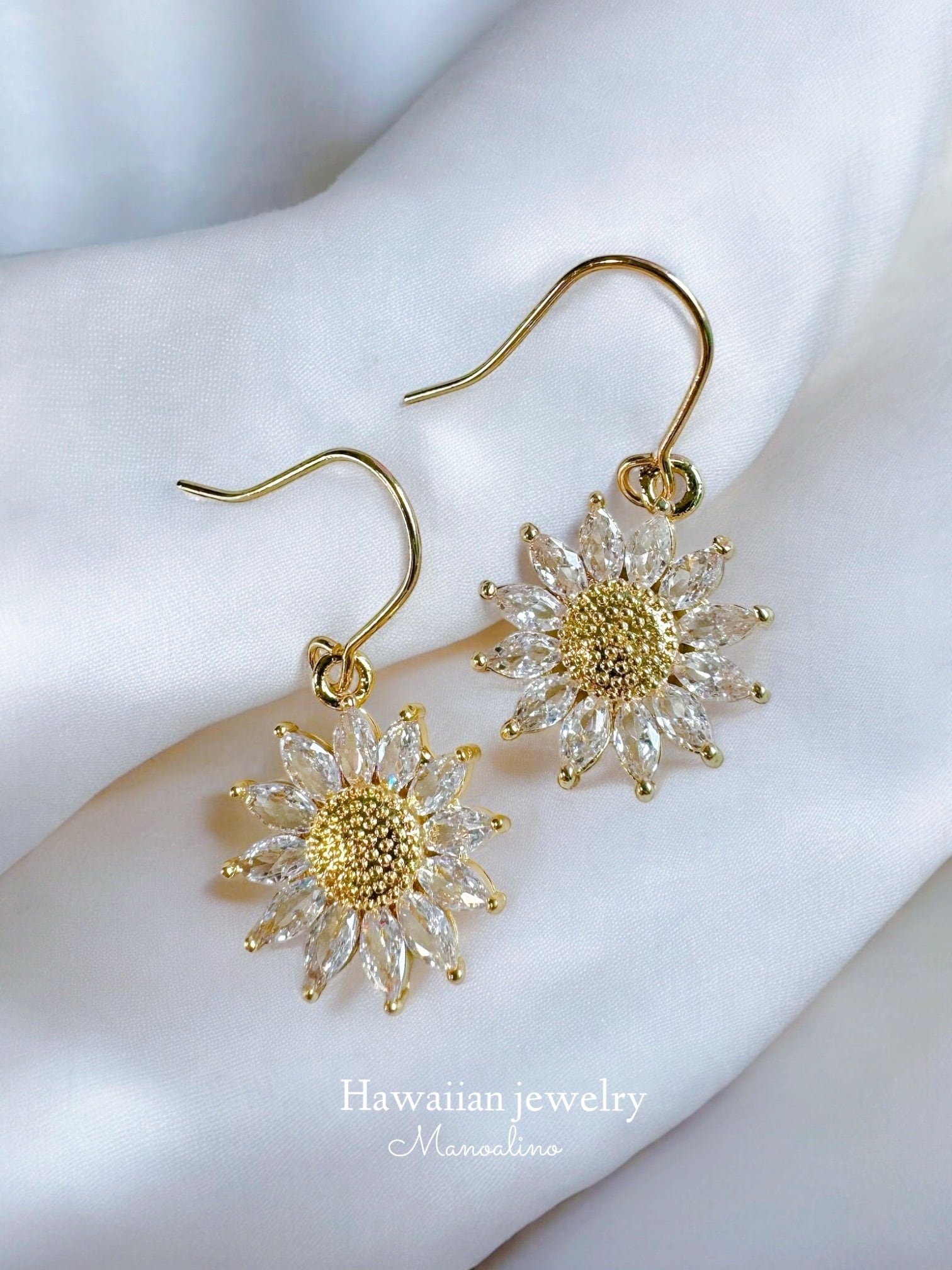 Sunflower earrings(ひまわりピアス、イヤリング) | Manoalino