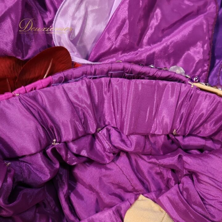 ベリーダンス オリエンタル 衣装 上下セット パープル系 ライン
