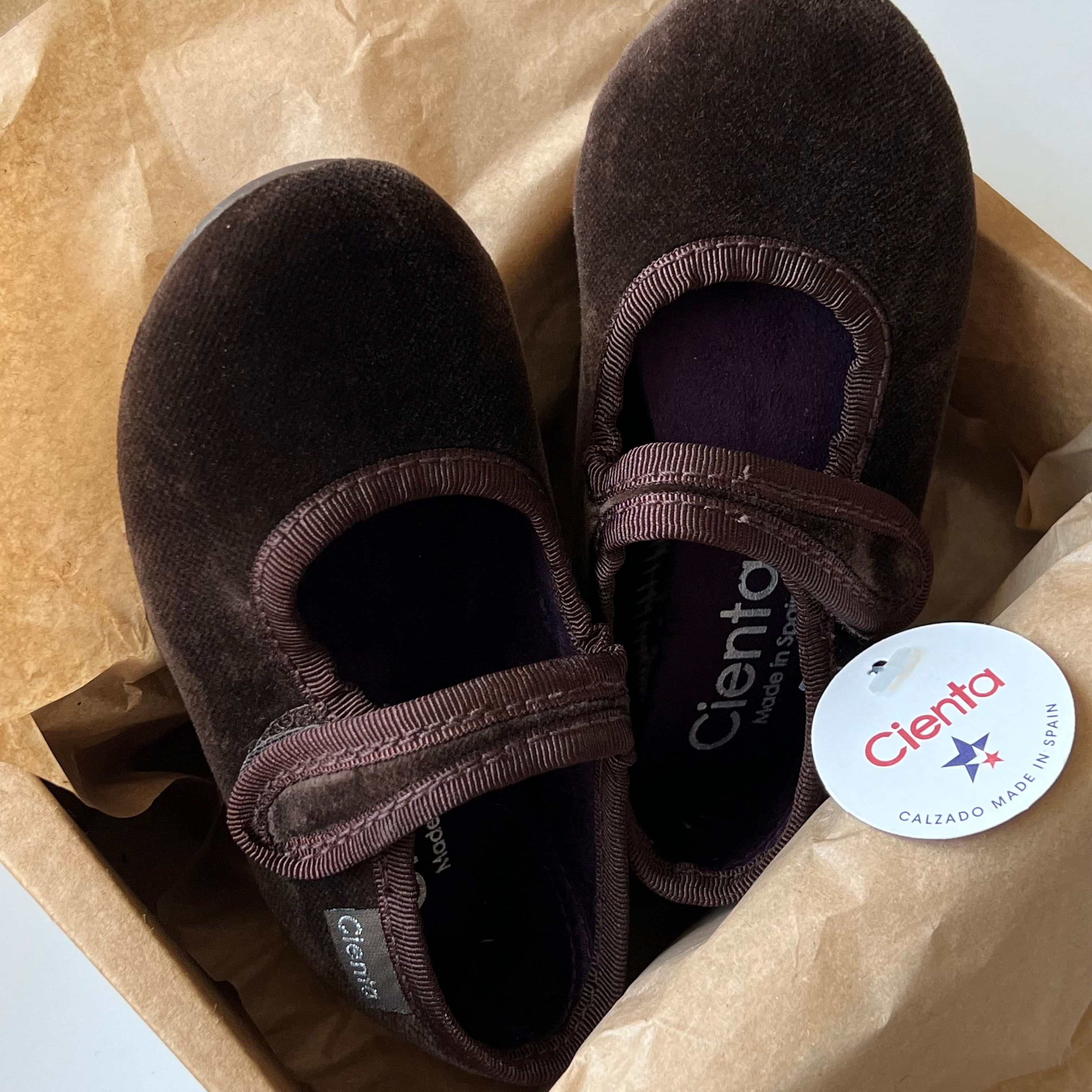 Cienta・AWフォーマルストラップシューズ (14〜21cm)MARRON(brown)velour 50007530