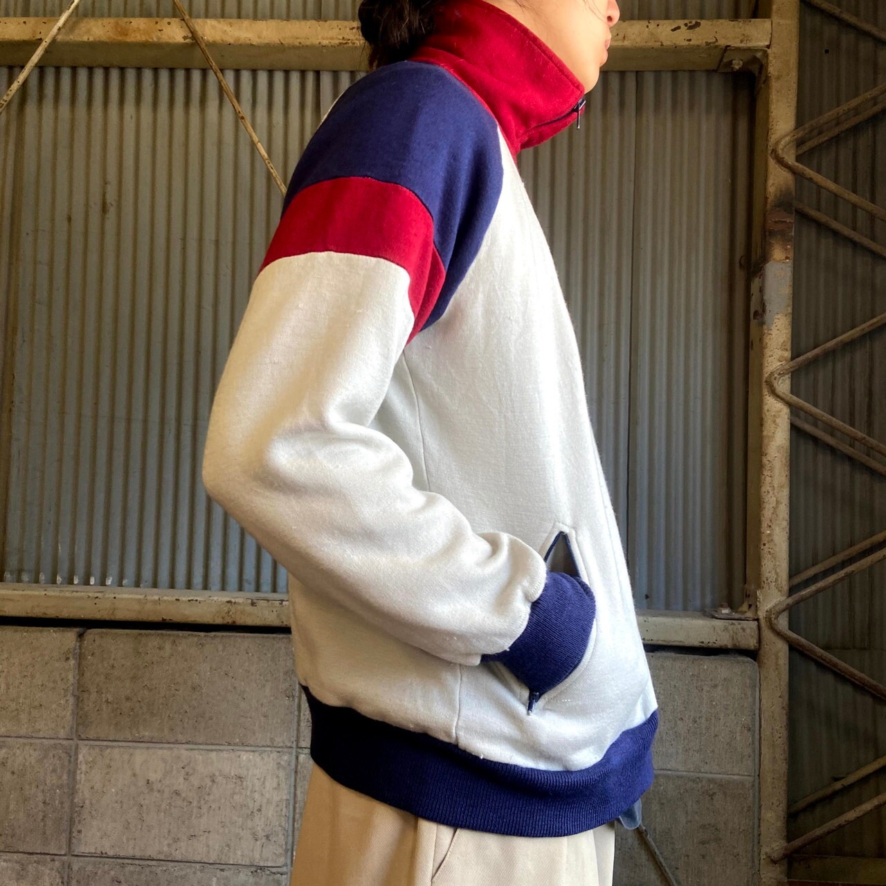 70年代 オレンジタグ NIKE ナイキ ハーフジップ アクリルスウェット 