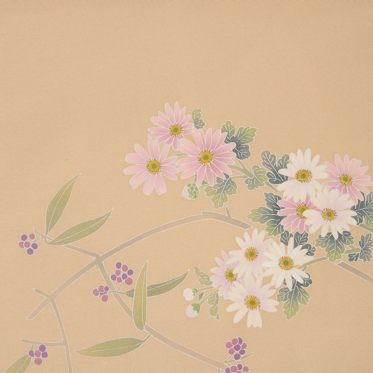 名古屋帯 花柄 野菊とムラサキシキブのお花 友禅名古屋帯【中古】 | かわの屋