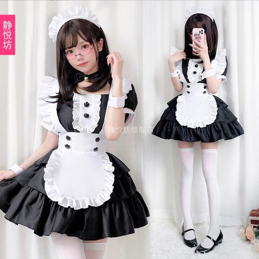 静悦坊 メイド服 かわいい コスプレ 5点セット コスプレ ハロウィーン