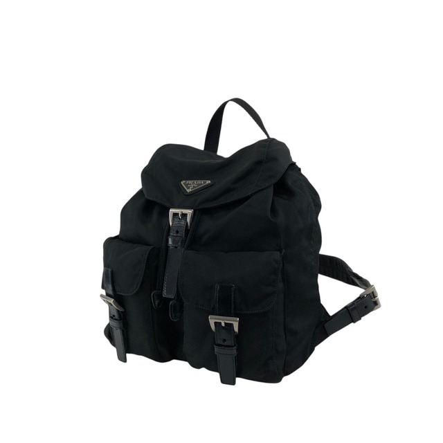 PRADA プラダ バックパック ブラック トライアングルロゴ ナイロン ダブルポケット vintage ヴィンテージ オールド 6xd5k8