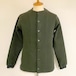 「尾州」Stripe Quilt No-Collar Snap Jacket　Olive