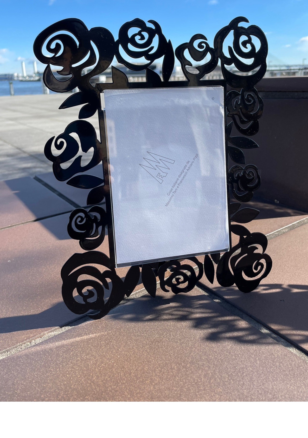 Arti e Mestieri フォトフレーム（ブラック）小 ブラック 薔薇 花 バラ 216-02