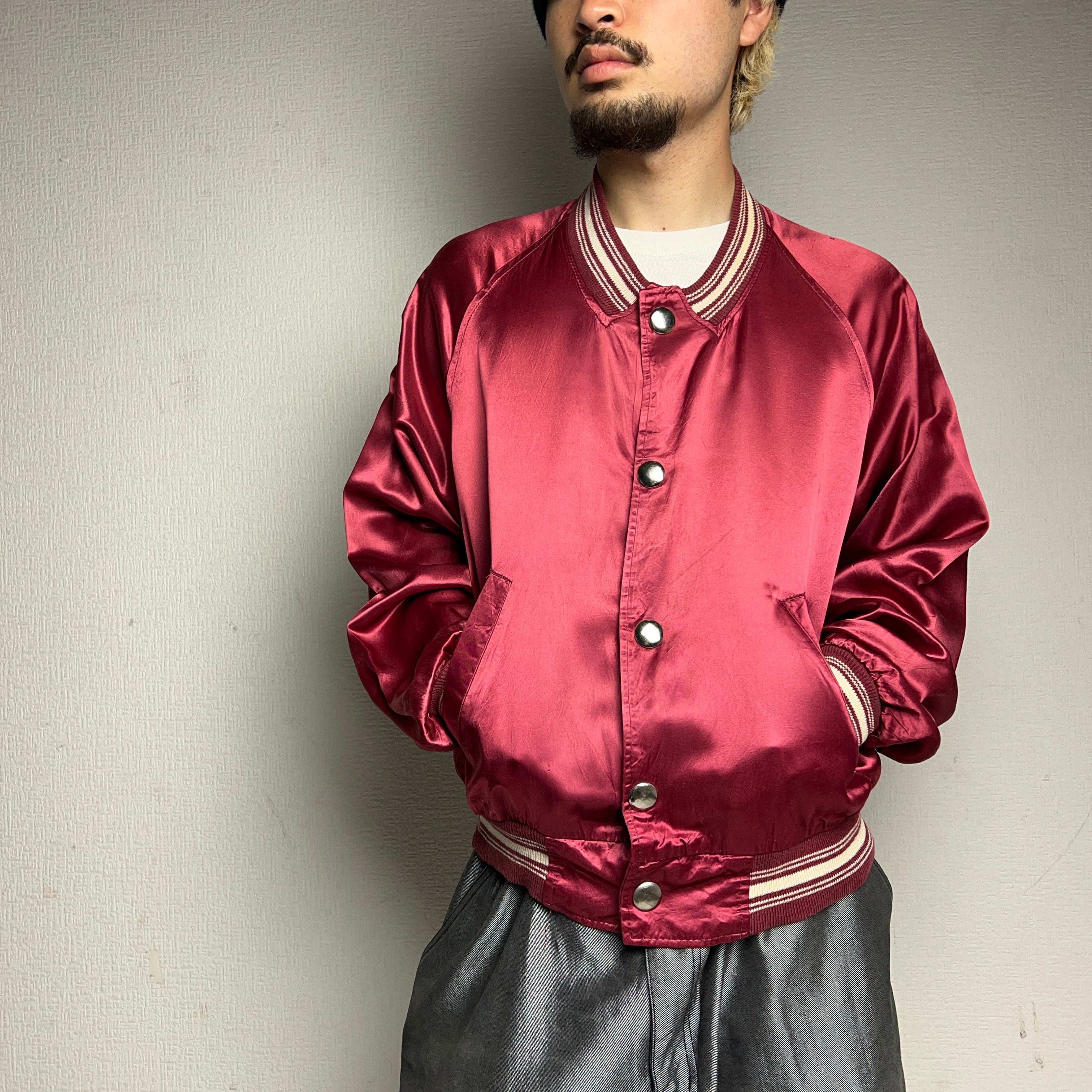 1960's SATIN STADIUM JACKET 60年代 サテン スタジャン リブ