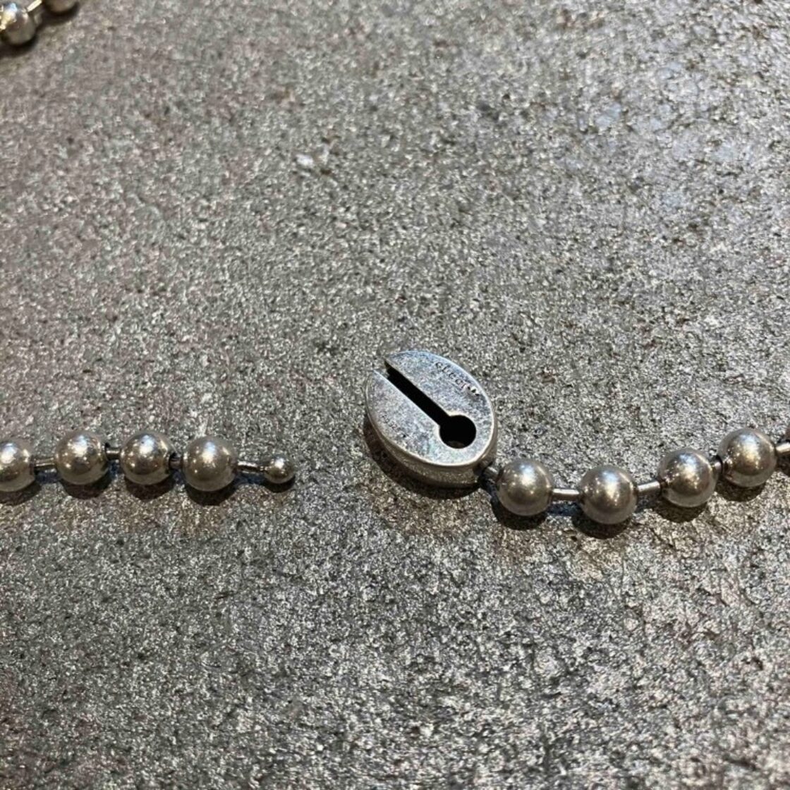GUCCI×ADIDAS〟SILVER925 TREFOIL TOP DESIGN BALL CHAIN NECKLACE 