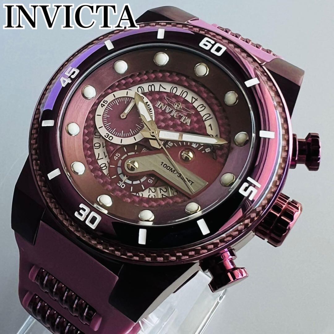 新品未使用】INVICTA インビクタ 腕時計 紫 パープル 箱付き 寄り付か 