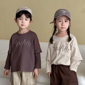 【BABY&KID】韓国風レイヤード長袖シャツ