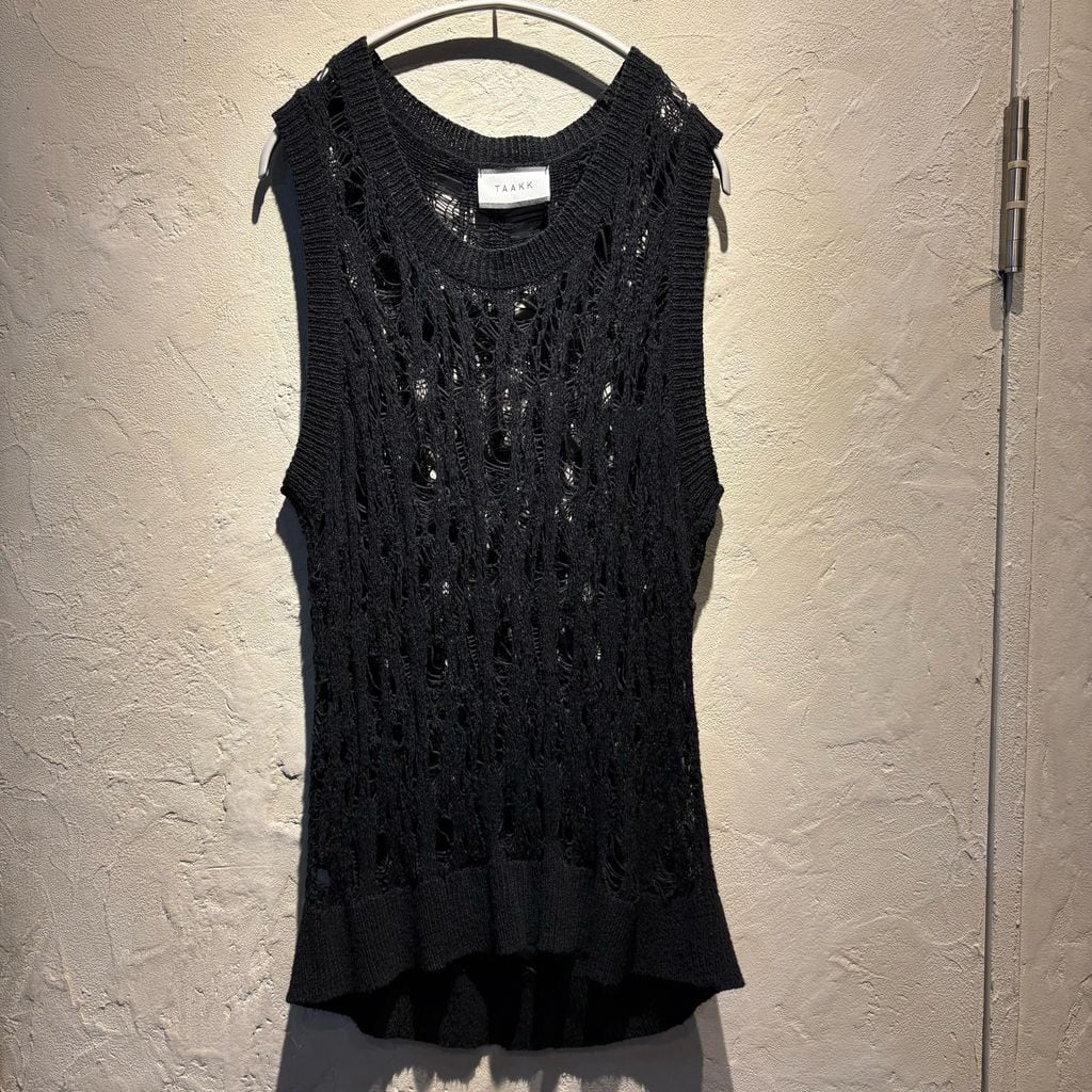 TAAKK ターク Knit Vest ニットベスト ブラック【代官山A09