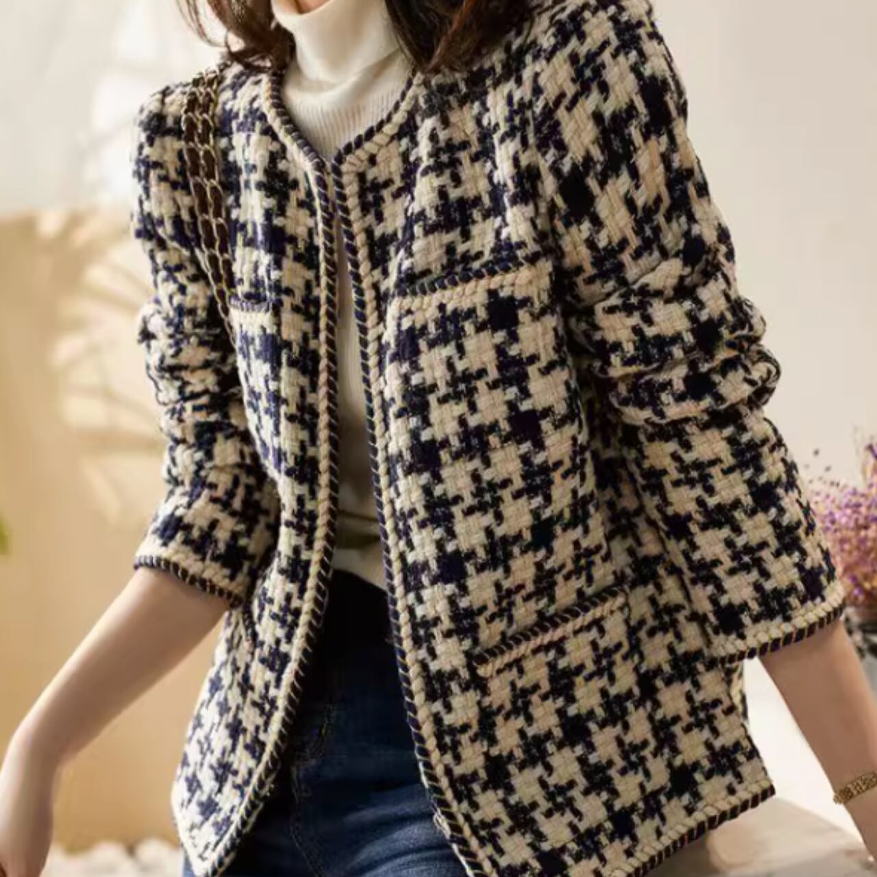 ノーカラー ツイードジャケット 1col 00011