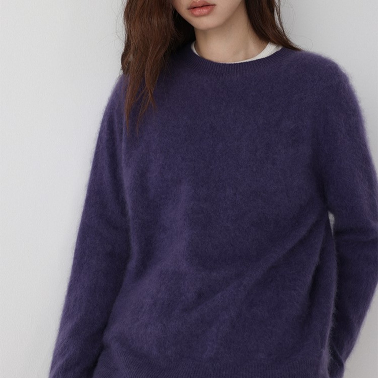 ベーシック クルーネックニット H0058