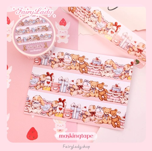 新作☆FL790 ｜Fairylady【玩偶商店】マスキングテープ 特殊インク 剥離紙付き