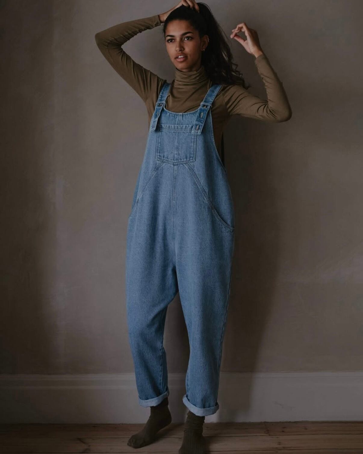 ロンパース・カバーオール The Simple Folk Oversized Denim Dungaree The Oversized Denim Dungaree | Organic Kids Overalls | The Simple Folk