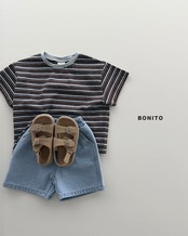 【取寄/韓国直送】BONITO 26/SM  uni stripe color tee  Tシャツ｜夏服｜韓国子供服