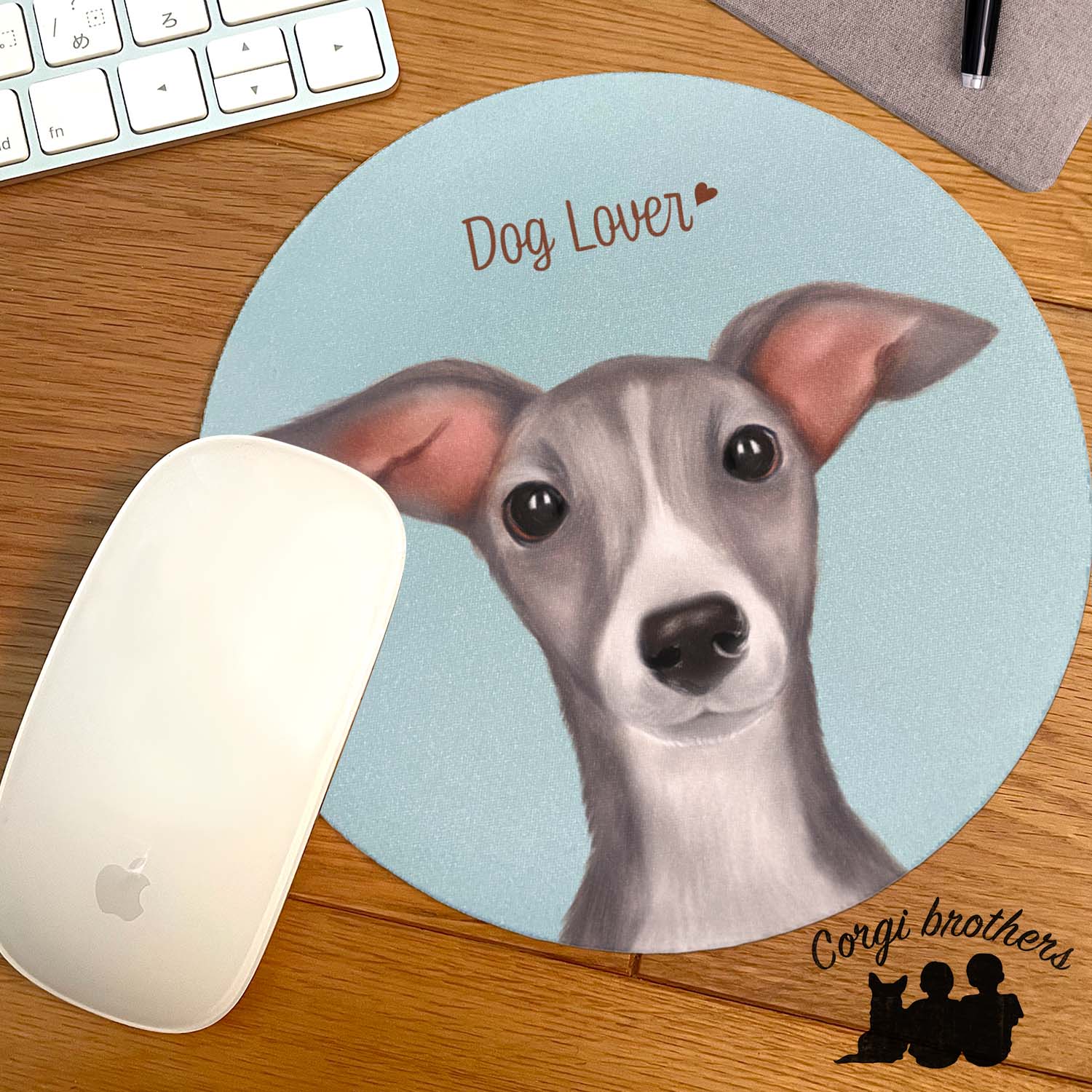 イタリアングレーハウンド 水彩画風 毛色4色 】パステルカラー マウス