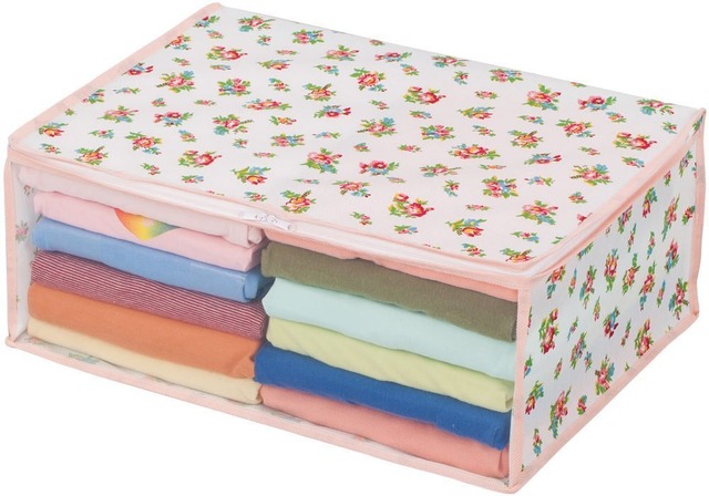 アストロ 衣装ケース 4個 プチローズ柄 不織布 183-21