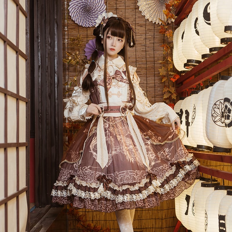 ロリータ JSK ジャンパースカート レトロ ロリータ 華ロリ チャイナ服