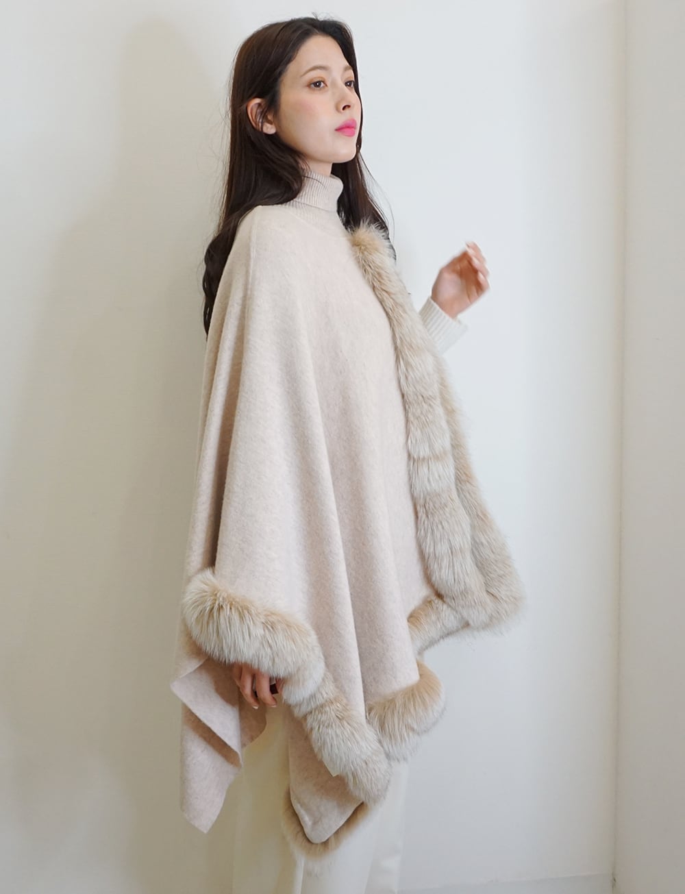 FOXニットケープ beige | amin pur