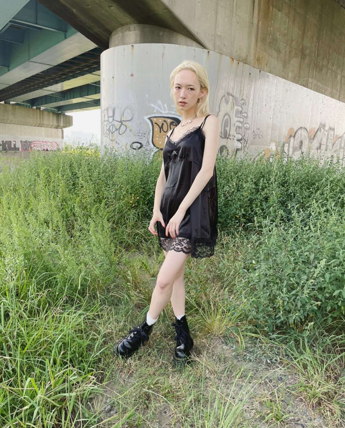 LE PHIL⭐︎ドライウールキャミソールワンピース スクエアシアーストライプキャミワンピース | レディース