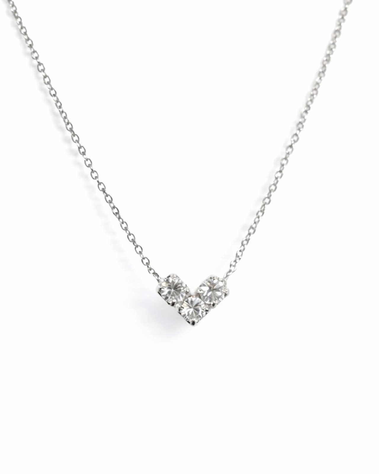 gentle v heart necklace
