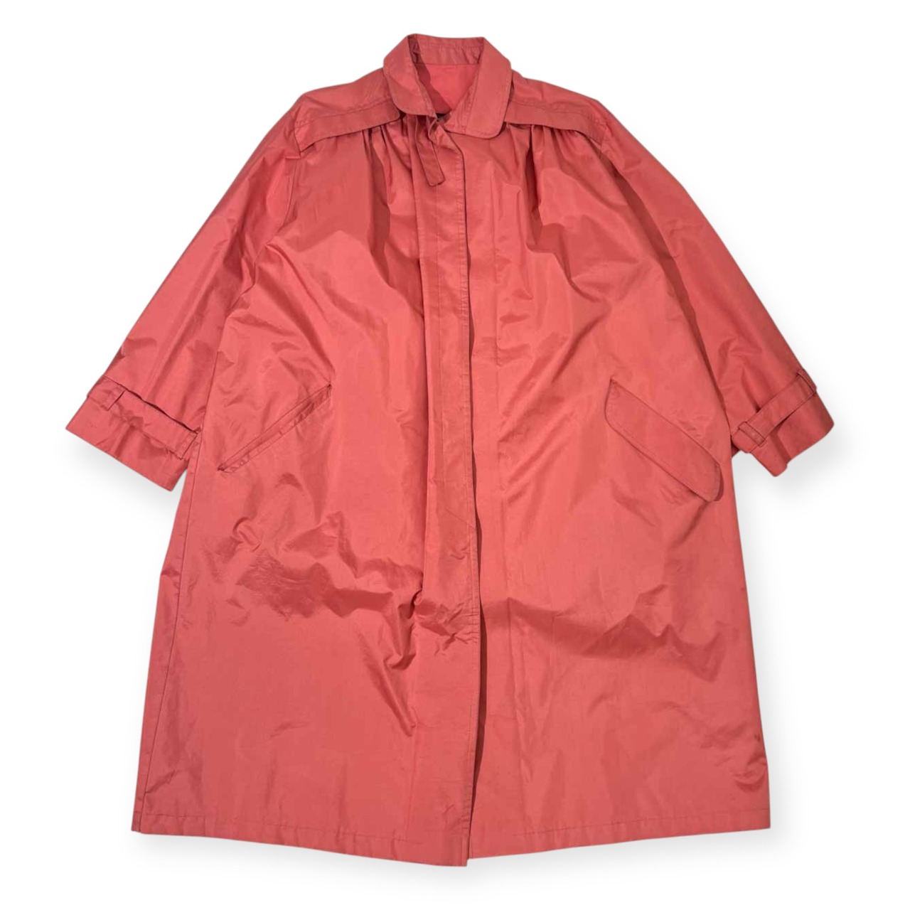 フランス製 jutex PARIS 背中ギャザー入り デザイン スプリングコート /ローズピンク ステンカラーコート ビンテージ