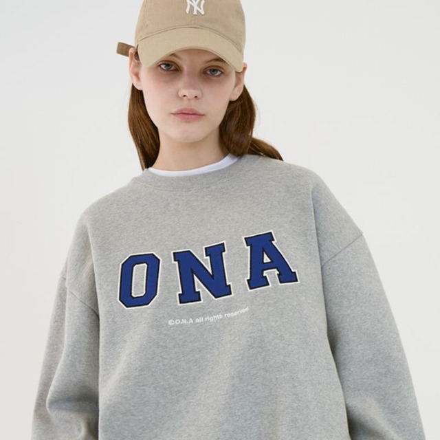 [ONA] 2ND ONA LOGO APPLIQUE SWEATSHIRTS (5 color) 正規品 韓国ファッション 韓国ブランド 韓国代行 韓国通販 トレーナー