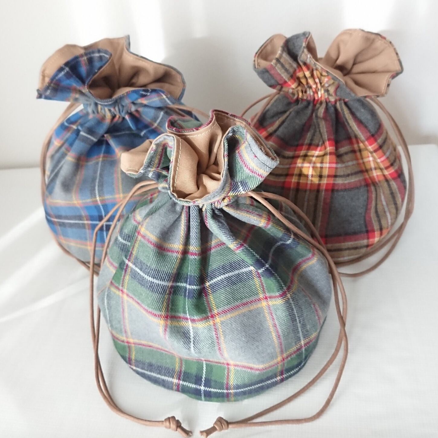 キルティング×リバティ丸底巾着 | Bff.factory